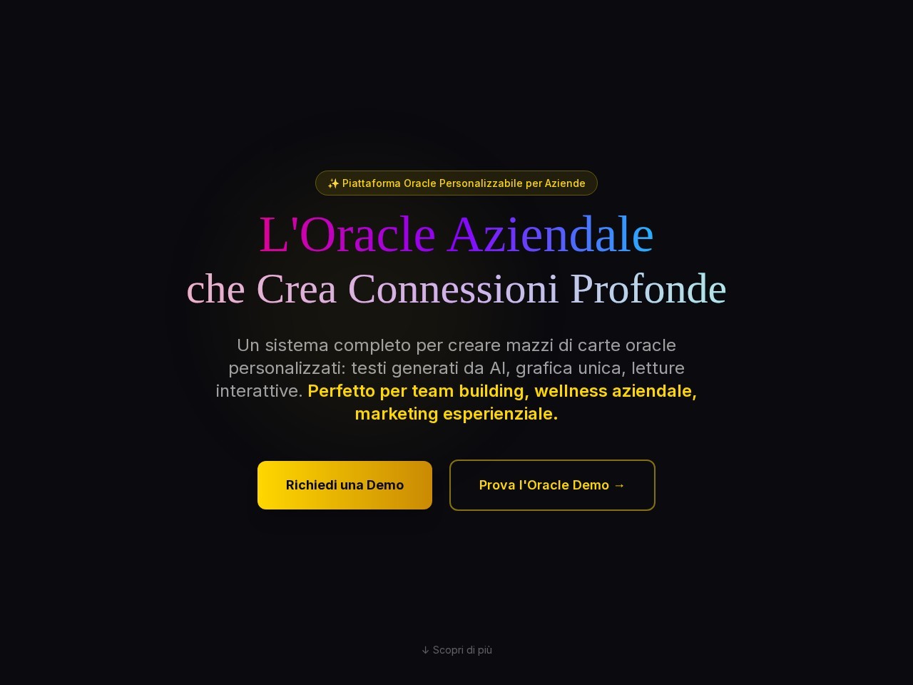 Schermata di Oracle Card