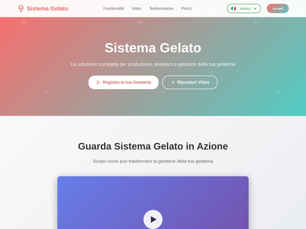 Schermata di Sistema Gelato