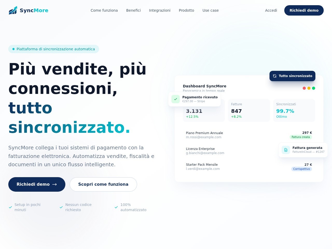 Schermata di SyncMore